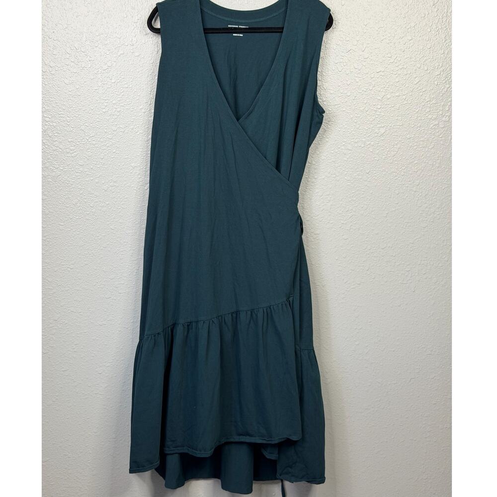 Universal Standard Green Tiered Twirl Wrap Dress / Size-Medium